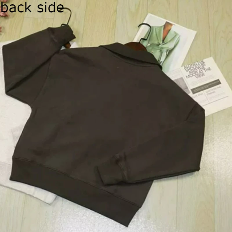 French Style Fleece Zip Loose Women Sweatshirts Hoodies Cotton Casual Long Sleeve Spring Fall Winter Ladies Y2K Streetwear Tops