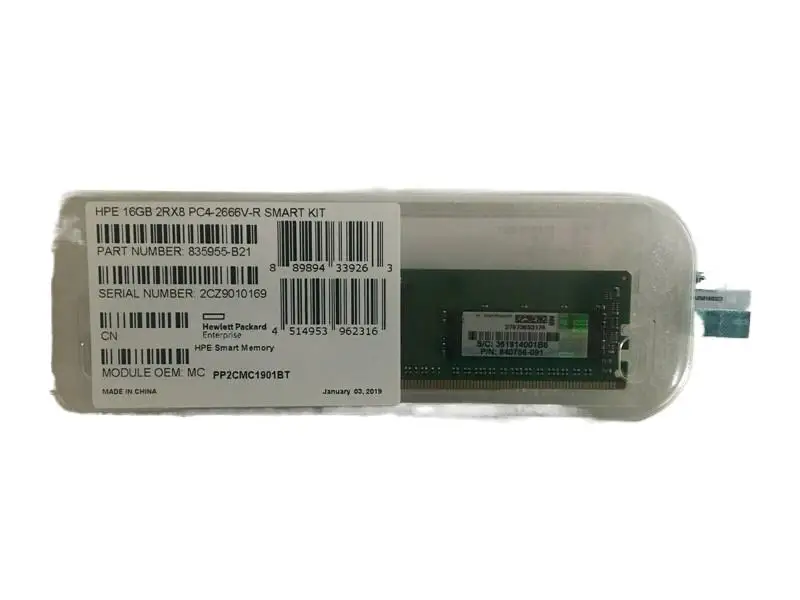 

original 100% authentique 835955-B21 840756-091 868846-001 16G 2RX8 2666V PC4-2666V DDR4 ECC REG