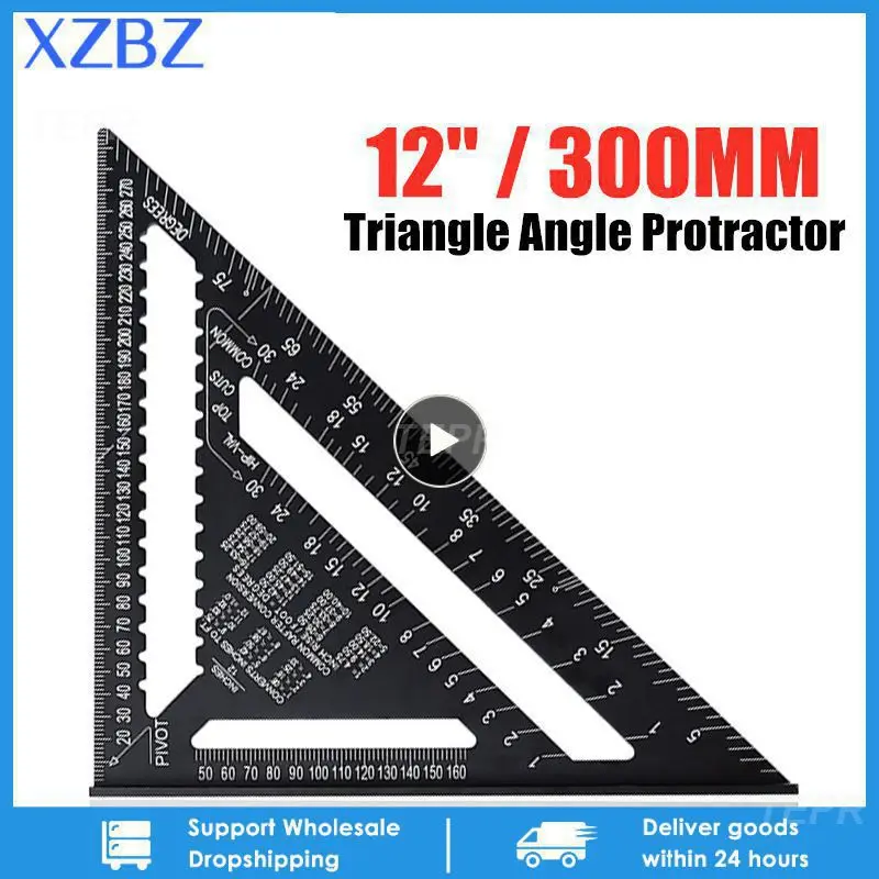 Triangle Ruler 7inch Aluminum Alloy Angle Protractor Speed Metric Square Measuring Tool Metric Angle Protractor Woodworking Tool