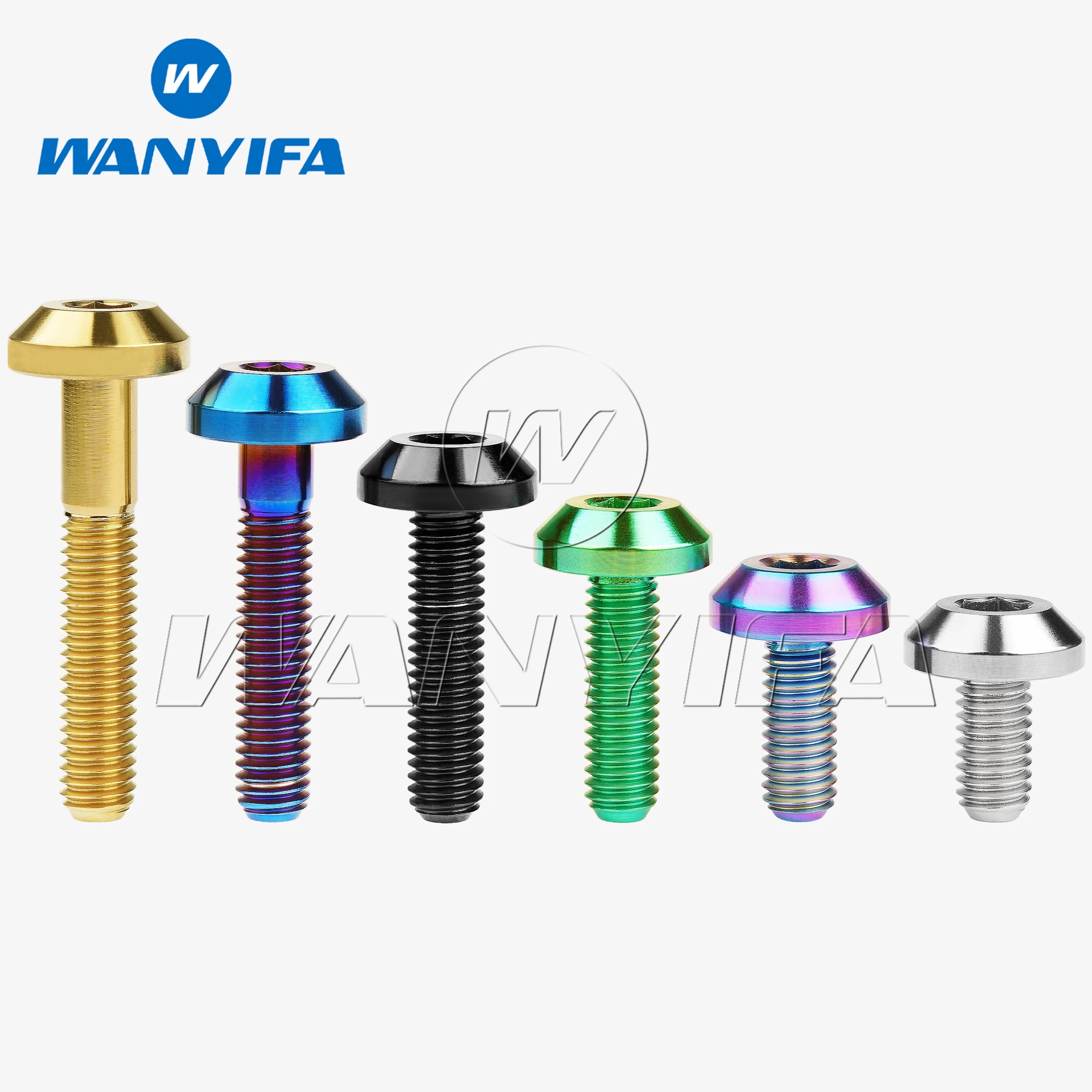 Wanyifa Titanium Ti Bolt M6x12 15 20 25 30 35mm Allen Key Head Screw for Bicycle Motorcycle Brake