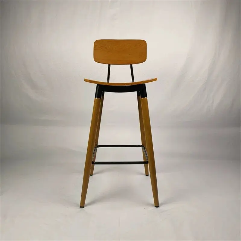 Cómoda silla de bar de madera con respaldo, elegante y minimalista, silla de bar para comedor, Sillas nórdicas para Barra Alta, muebles de bar