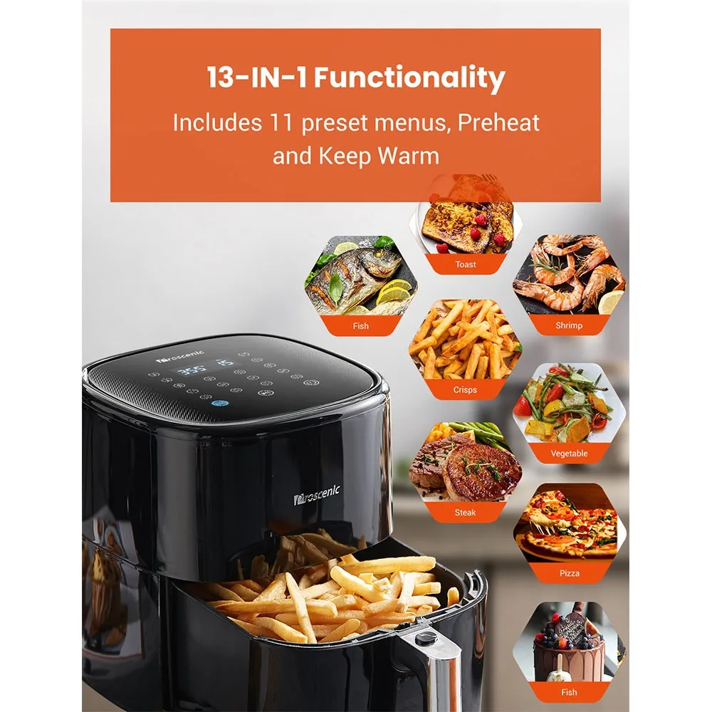 Proscenic T22 1500W Air Fryer with 13 Presets & Shake Reminder, Oil Free Air Fryer 5L, Compatible with APP & Voice Control