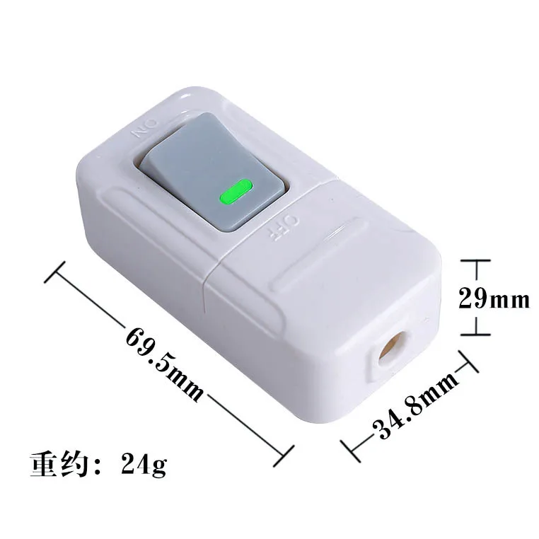 1PCS Boat Shape Switch Small Rocker Button Wiring Switch White Hand Pinch Bedside Small Appliance Push Button White Switch 818