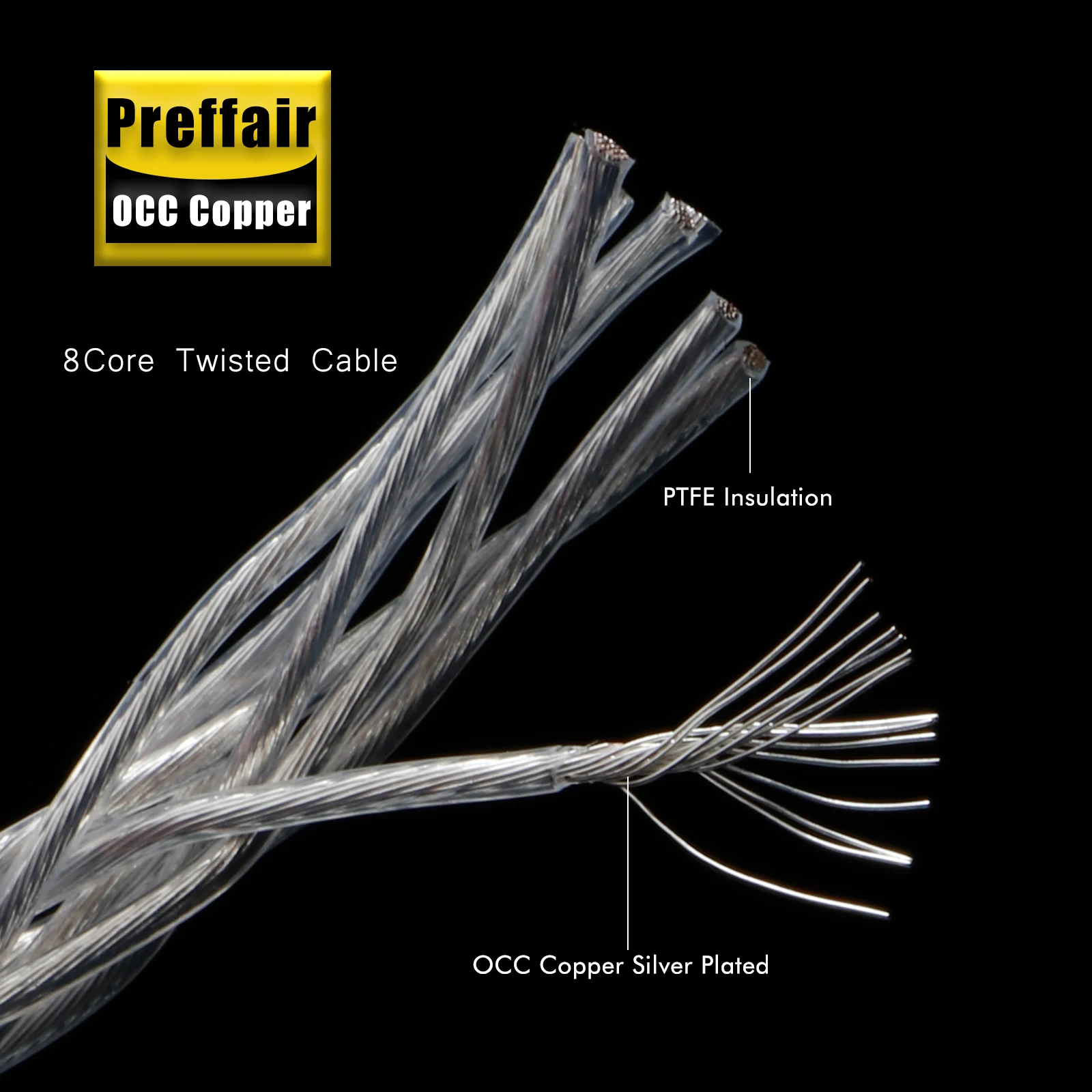 Preffair E50107 4,4/2,5/3,5mm zu USB Typ-C Aux-Kabel HIFI 8-Kern Versilberte Adapterkabel für Handy iPad Laptop Player – Detail 1