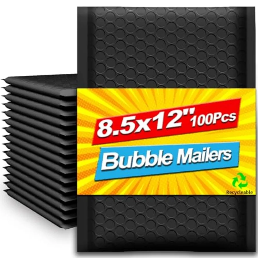 

Bubble Mailers 8.5x12 Inch Pack, Waterproof and Tear-Resistant Padded Mailers, Self-Sealing Bubble Mailers for Small Business,