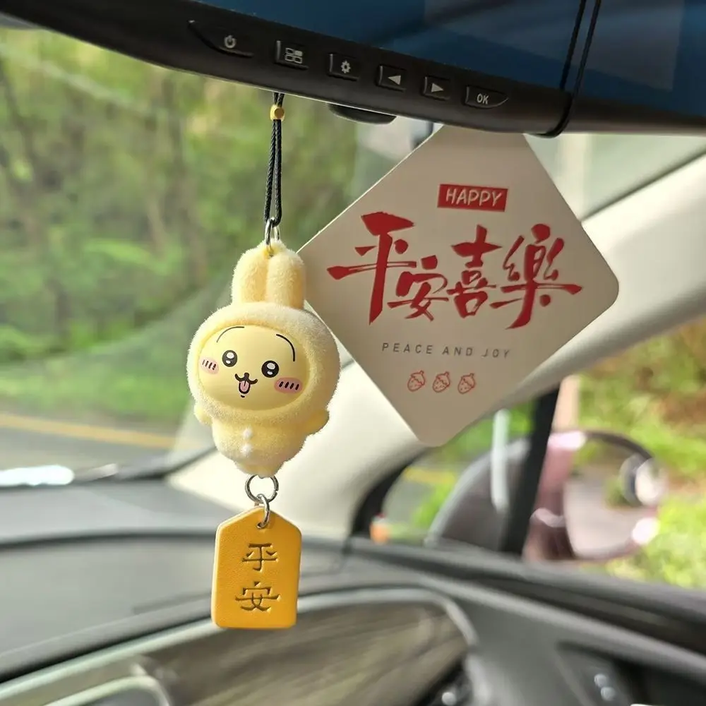 

Chiikawas Hachi Usagi Car Hanging Ornament Cute Cartoon Pendant Kawaii Auto Interior Decor Safe Blessing Car Accessories Gift