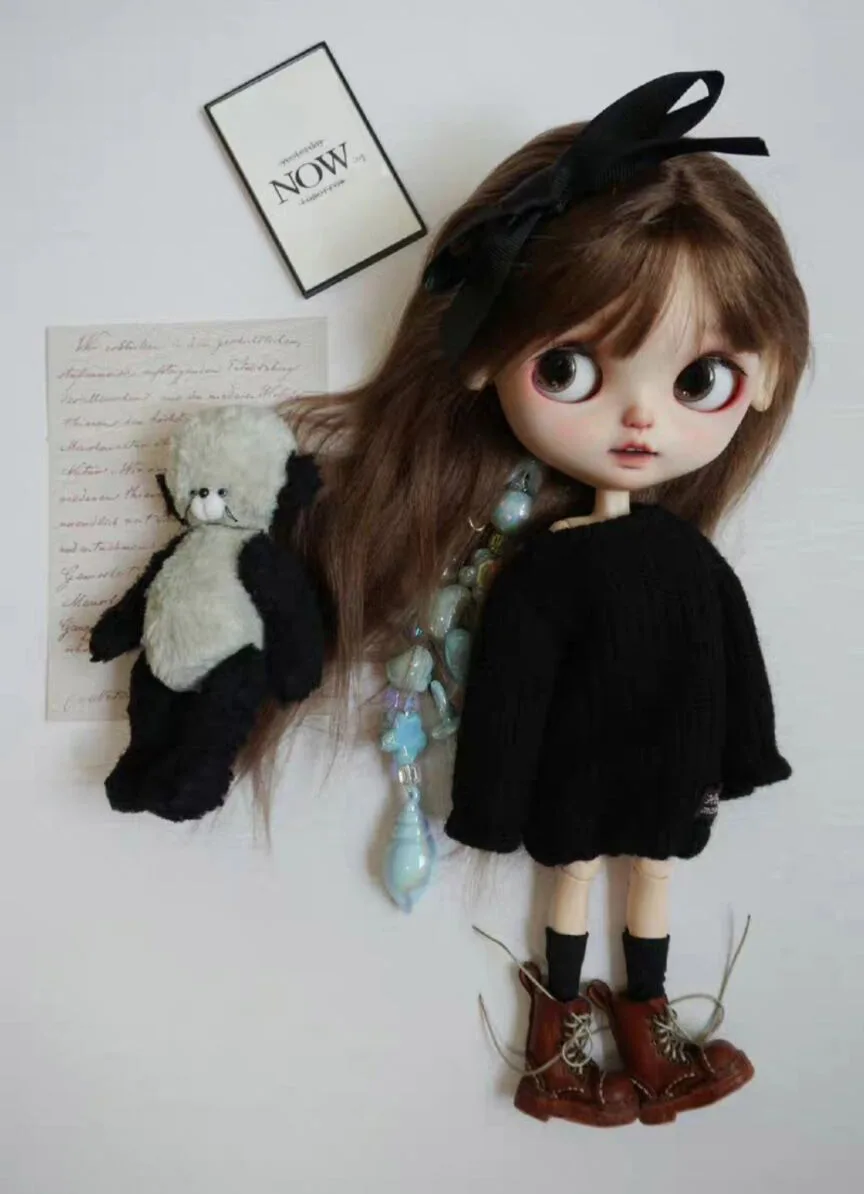 New 1pcs Leisure style Blythe Long Loose Sweater 1/6 30cm(Fit for Pullip,Ob22/24/26, Licca)