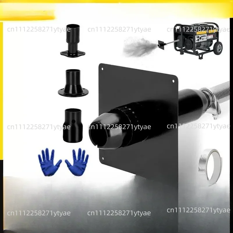 Generator Exhaust Kit with Insulated Through-Wall Mounting Plate for Safe Exhaust Emission