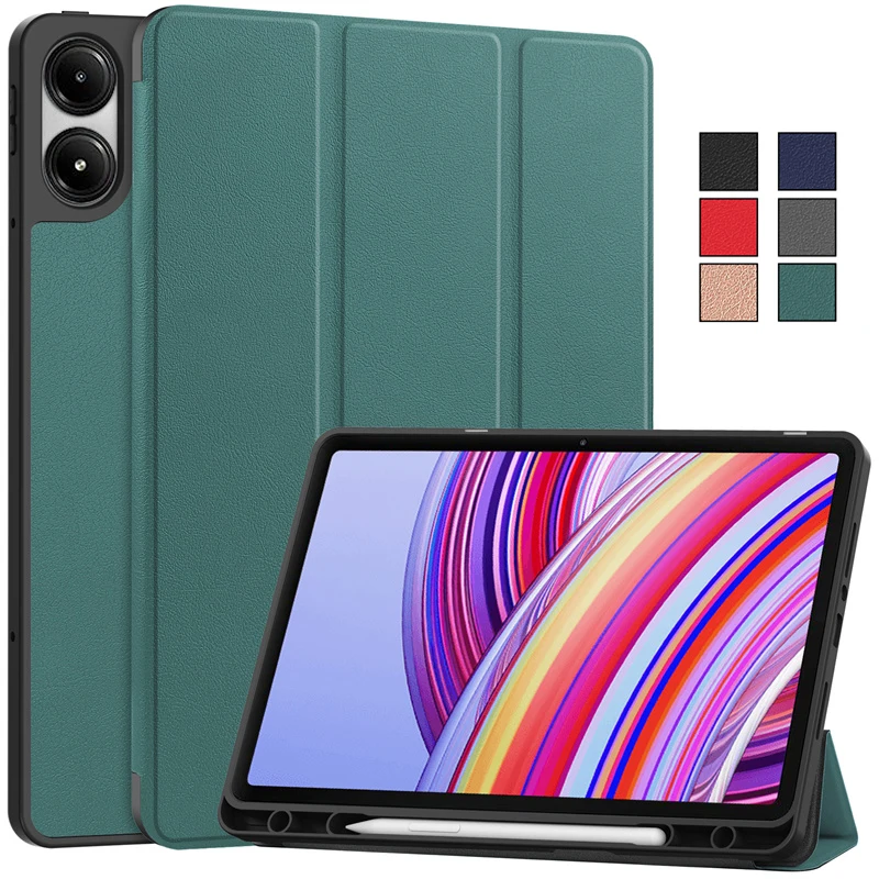 

Funda For Redmi Pad Pro Case Leather TPU Back Fold Stand Tablet For Xiaomi Poco Pad / Redmi Pad Pro 12.1 Case with Pen Holder