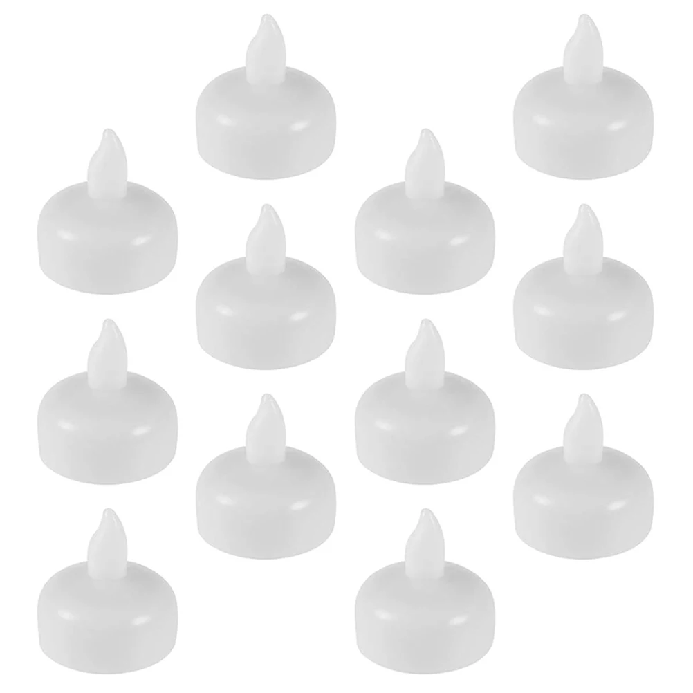 

12 Pcs Floating LED Lights Waterproof Electronic Candles Operated Tealight Flameless Decor Home Party Garden Wedding