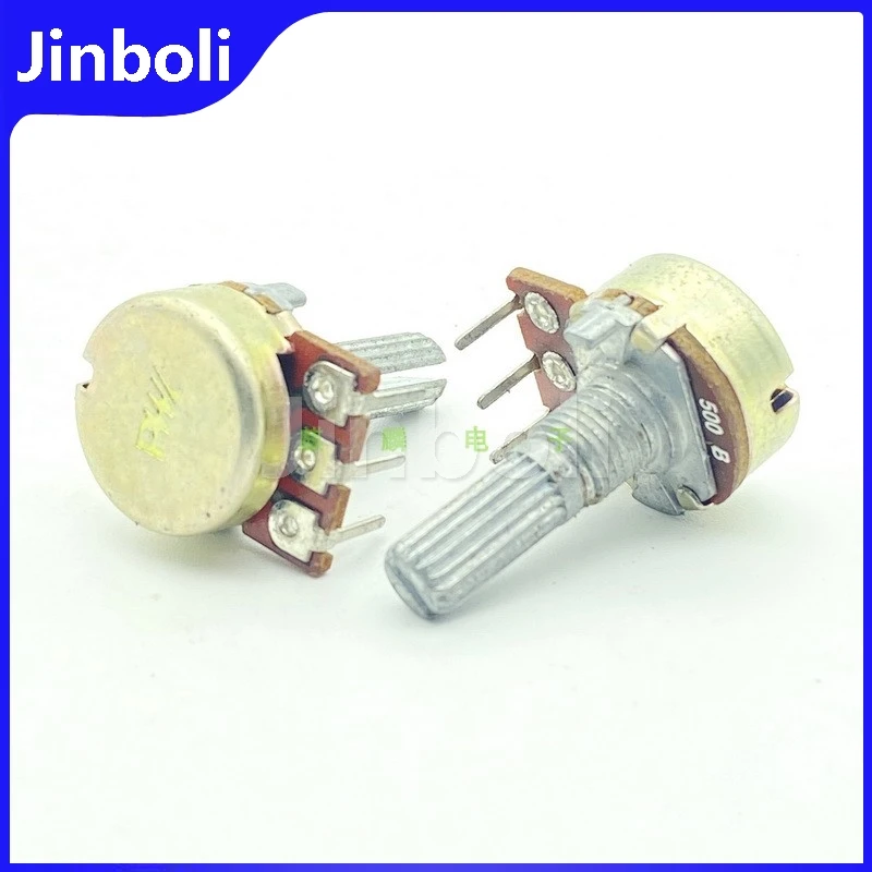 2PCS 16 ประเภท B500Ω ด้านใน Bent ขา 3Pins เดี่ยวปรับตัวต้านทานเครื่องขยายเสียงปริมาณความถี่ Modulation ความเร็ว Potentiometer