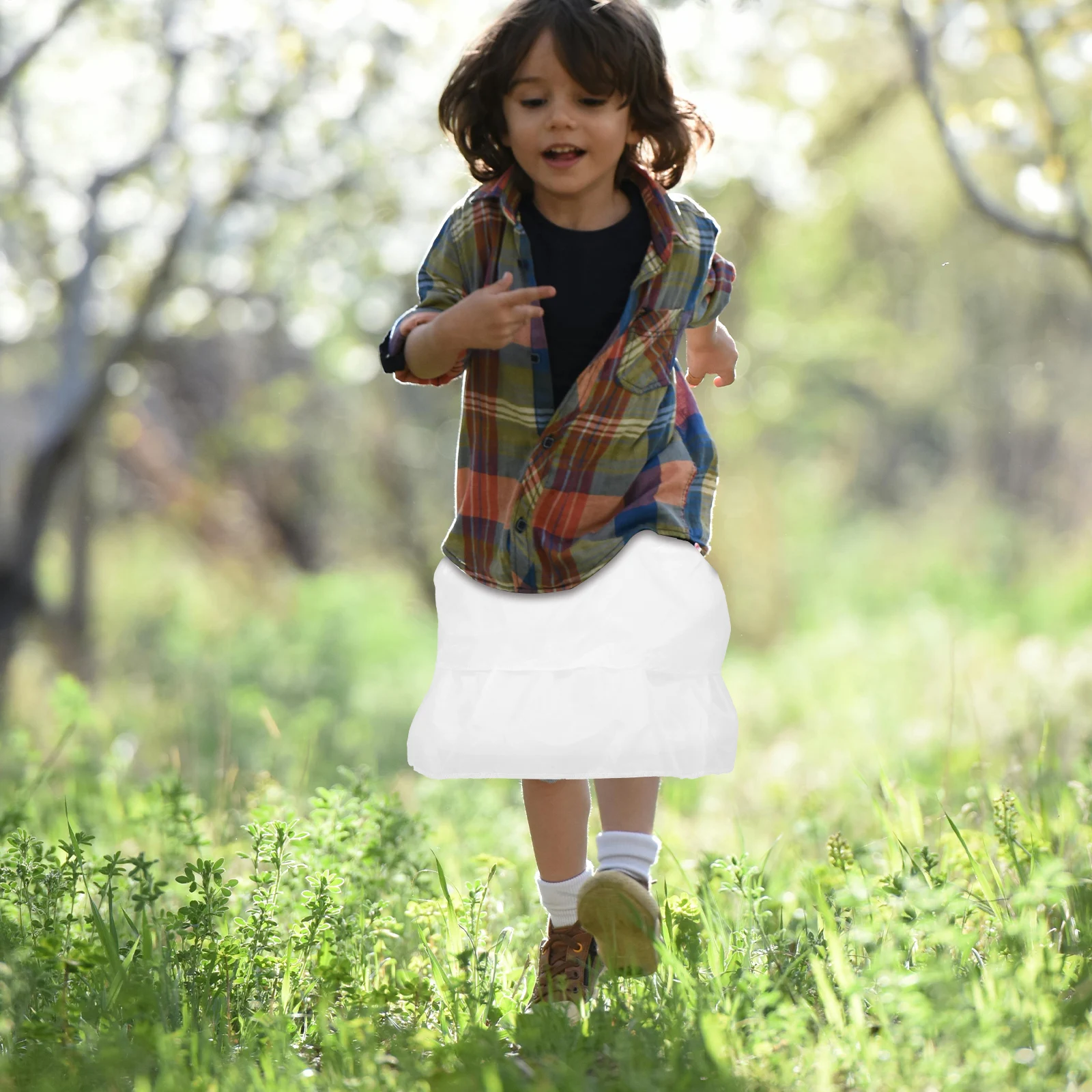 

Double Layer Girl Petticoat Underskirt Lightweight Gauze for Party Dress Comfortable Sweet Skirt Insert for Kids