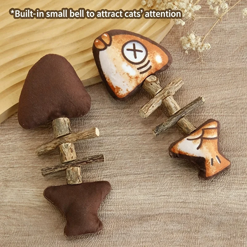 Natural Matatabi Fish Bone Cat Toy Catnip Simulation Grilled Fish Molar Chew Toy Self Entertainment Teeth Cleaning Interactive