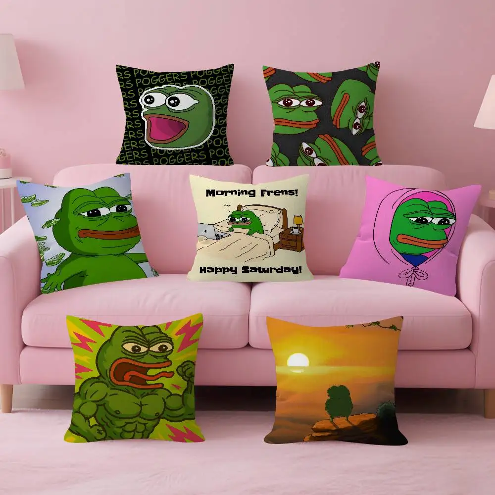 Funny P-Pepe The Frog   Personalized Pillow Cover Kids Bedroom Wild Party Decor Pillowcase kid Birthday shower Gift