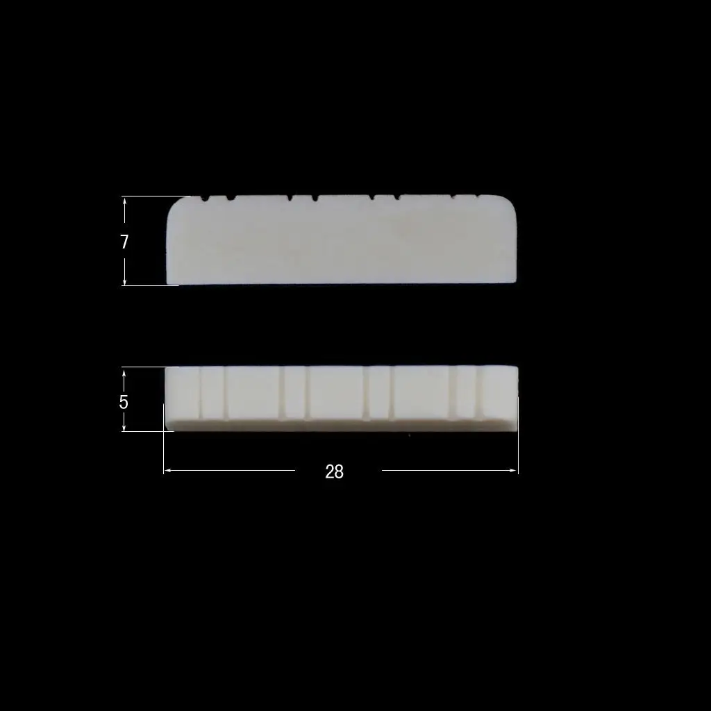 Bone Nut Mandolin Bridge Nut Unslotted Bovine Bone DIY Parts 28x5x7mm White for Acoustic Mandolin