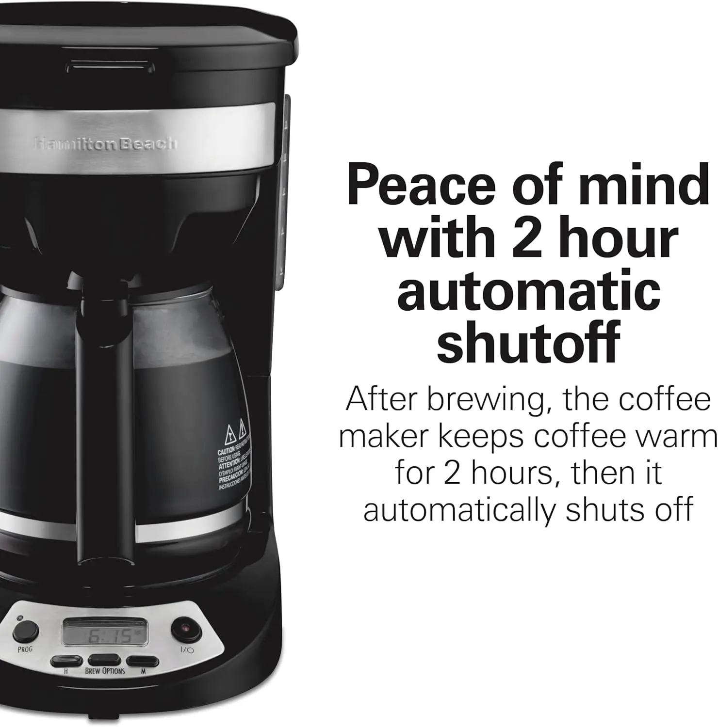 12-Cup Programmable Drip Coffee Maker with Auto Pause, Brew Options, and Glass Carafe in Black Stainless