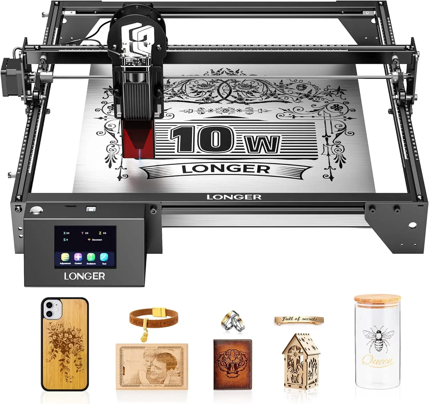 Longer Ray5 Laser Engraver Machine Laser Cutter Engraving CNC Machine, 5W Laser Engraver with 0.08 * 0.08 Compressed Spot,