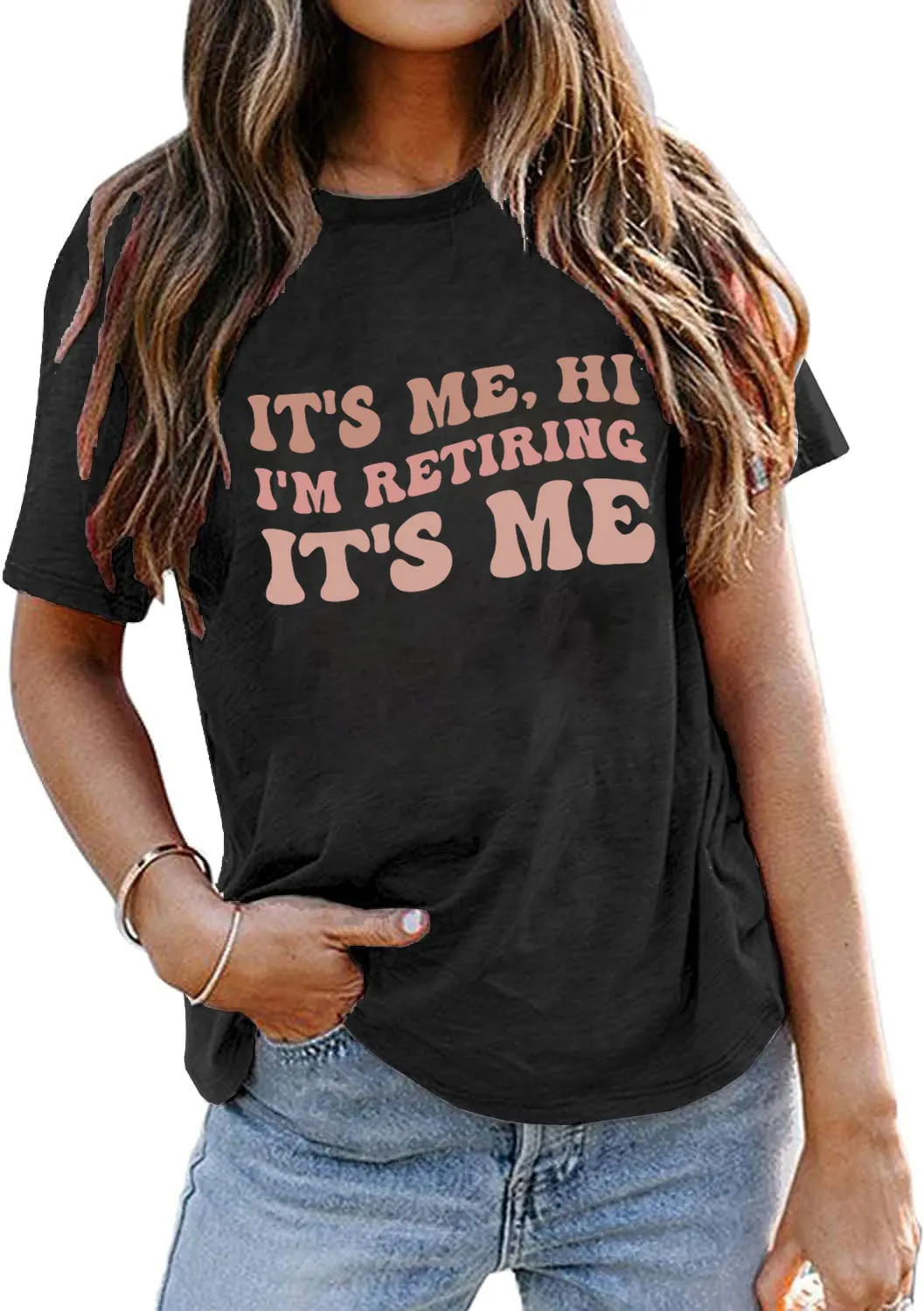 

It's Me Hi I'm Retiring Funny Saying Shirt Retired Tshirt Unisex Casual Summer Short Sleeve Tee Gift for Her