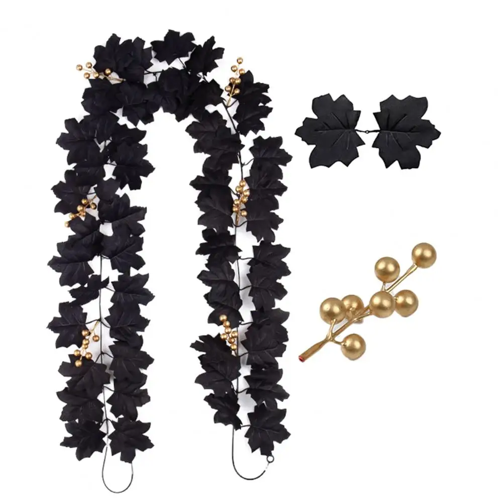 Halloween Party Supplies Festival Atmosphere Accents Halloween Artificial Maple Leaf Vine Garland Fall Wall Hanging for Holiday