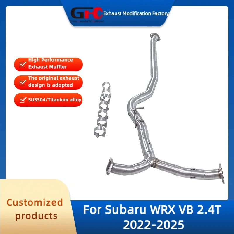 GFC Exhaust Mid Pipe for Subaru WRX VB 2.4T 2022-2025 High-Performance 304 Stainless Steel Exhaust Muffler System