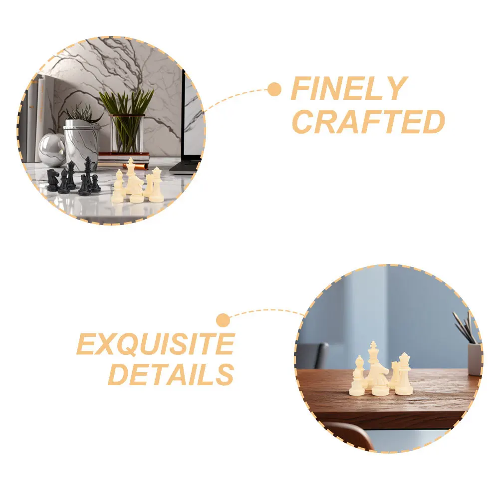 1 مجموعة 1 مجموعة قطع الشطرنج البلاستيكية مجموعة الشطرنج الدولية الدقة منحوتة تصميم فريد نمط البطولة دائم للبالغين #5