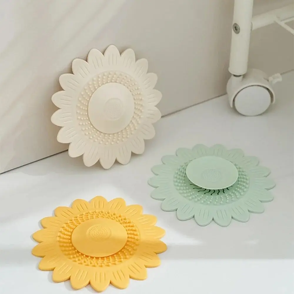 Floor Drain Cover Hair Filter Drainage Deodorizing Cover Washbasin Drain Hair Catcher Silicone Floor Drain Mat Hardware