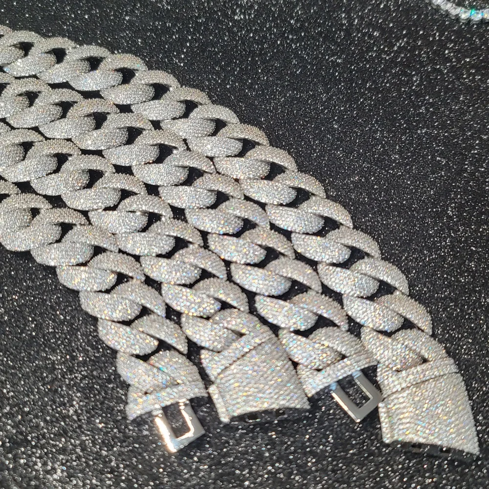 Iced Out Thick Heavy 24MM Miami Cuban Link Chain Hip Hop Fashion Bracelet Rapper Gifts For Men Icy Pendant Necklace Jewelry