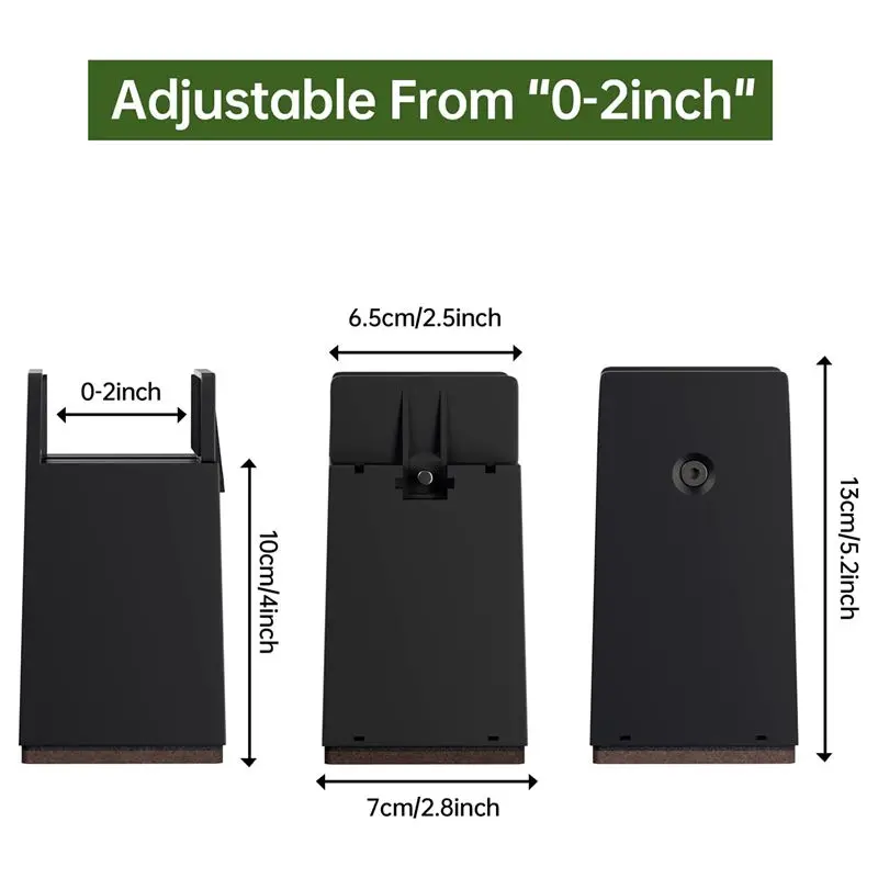 ONCE Bed Risers, 4 Inch Adjustable Desk Riser Blocks With Screw Clamp 4 Pack Heavy Duty Chair Raisers Fits 0-2 Inch Widths Durab