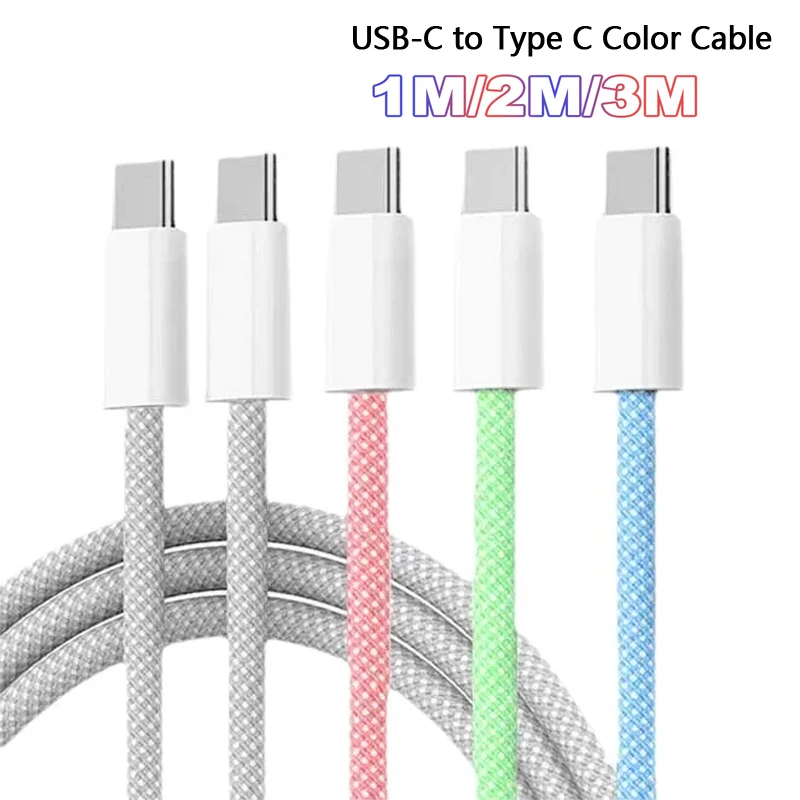 Hot sale Type C to Type C Multi Color Cable PD Fast Charging Data Cable Type C Data Line