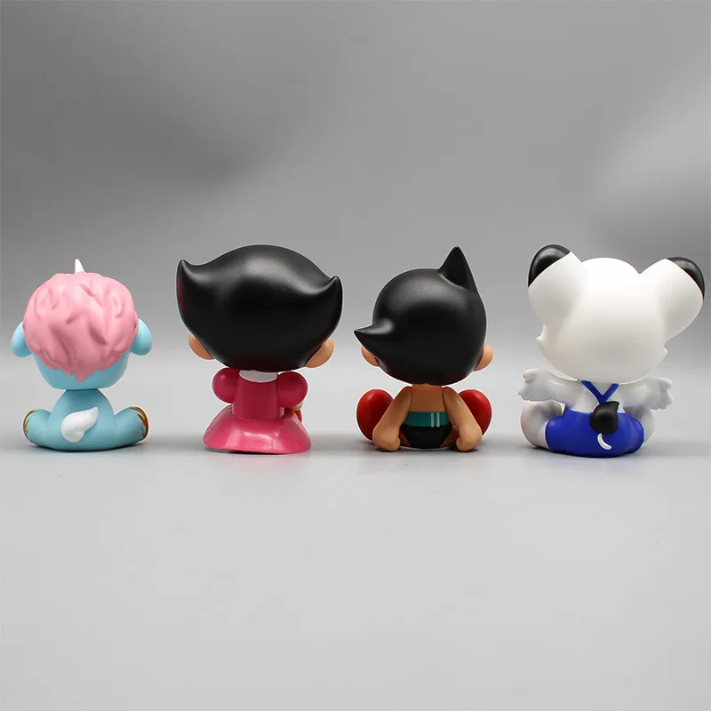 11cm Astroboy Anime Figures Sister Ulan White Lion Leo Q Edition Sitting Position Kawaii Model Desktop Decoration Toy Kids Gifts