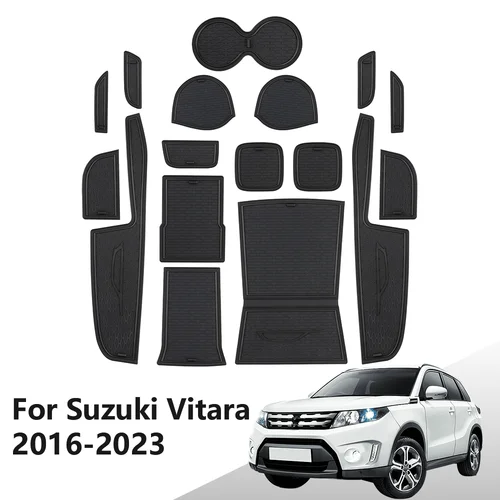 Alfombrilla con ranura para puerta de coche, para Suzuki Vitara 2016 2017 2018 2020 2021 2022 2023 2024, almohadilla con ranura para puerta de coche, portavasos para consola, posavasos insertados