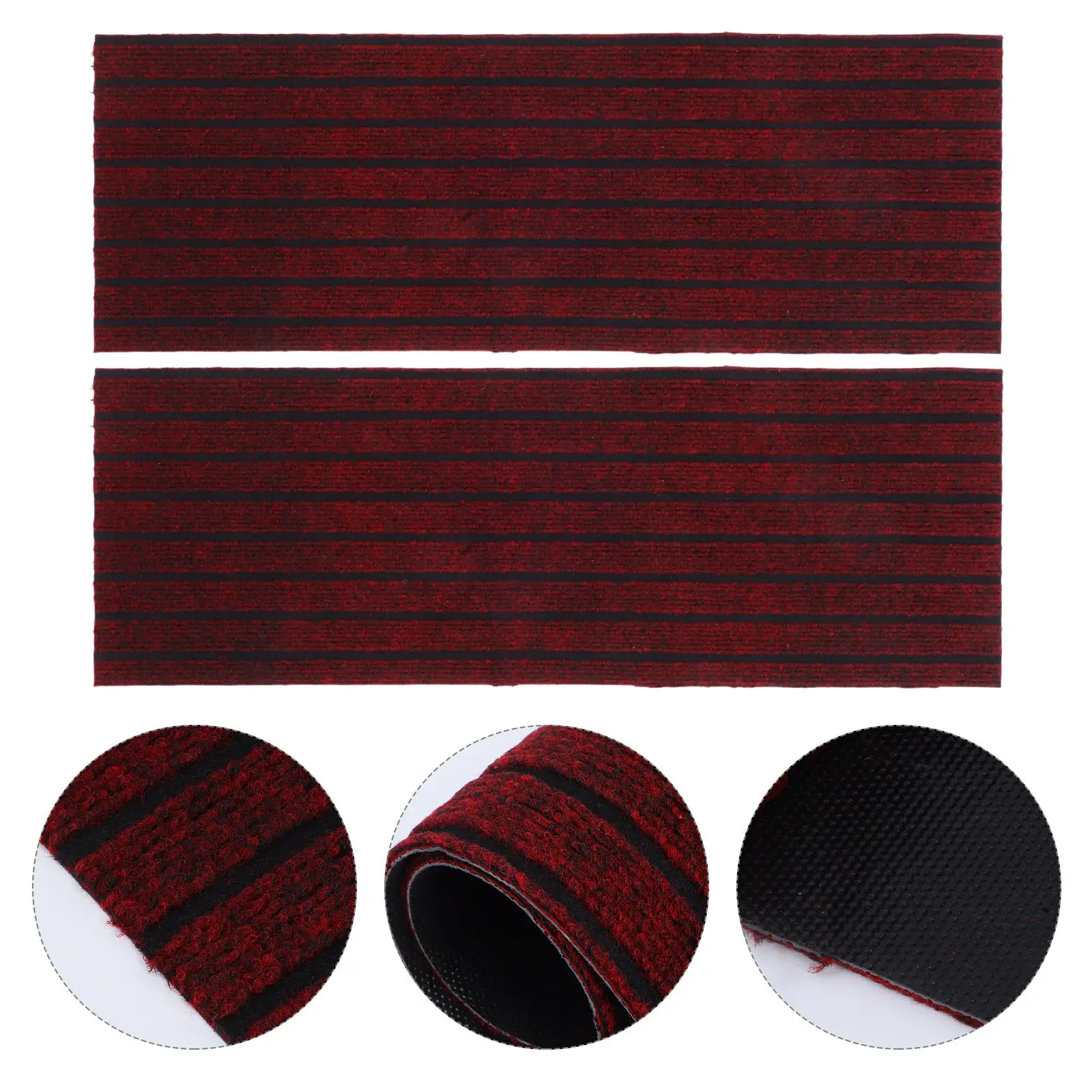 

2Pcs Anti-Skid Stair Treads for Wooden Steps 26x75cm Non Slip Indoor Stair Runner Carpet Pads Spiral Staircase Floor Mats Safety