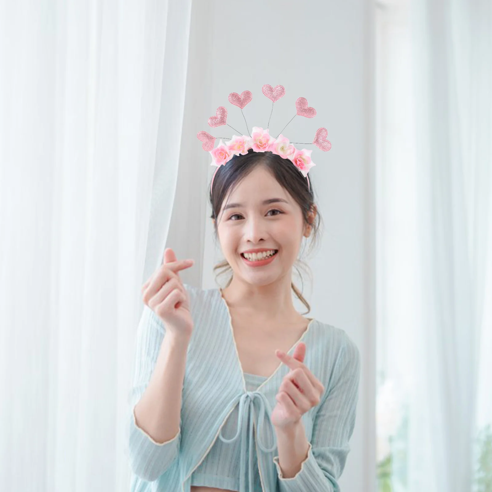 

Lace Heart Headband Valentine for Women Valentine's Day Hair Hoop Bride Headbands