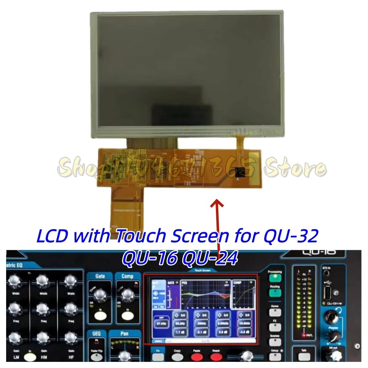 

LCD Display with Touch Screen for Allen & Heath QU-32 QU-16 QU-24 Digital mixing console