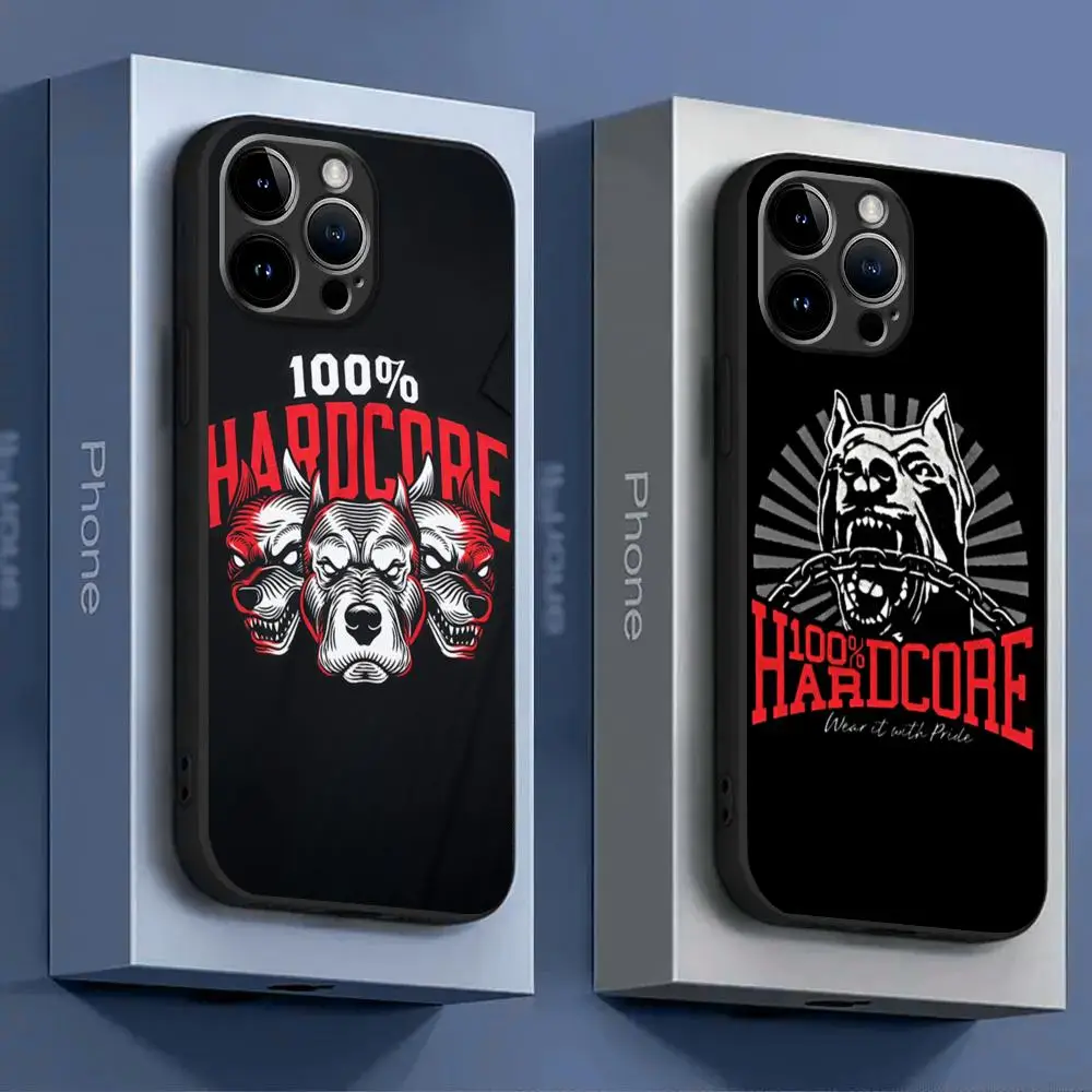 100 Hardcore Dog To The Bone  Phone Case For iPhone 15 14 13 12 11 X XR XS XSMAX 8 7 Plus Mini Pro Max Soft Black Phone Cover