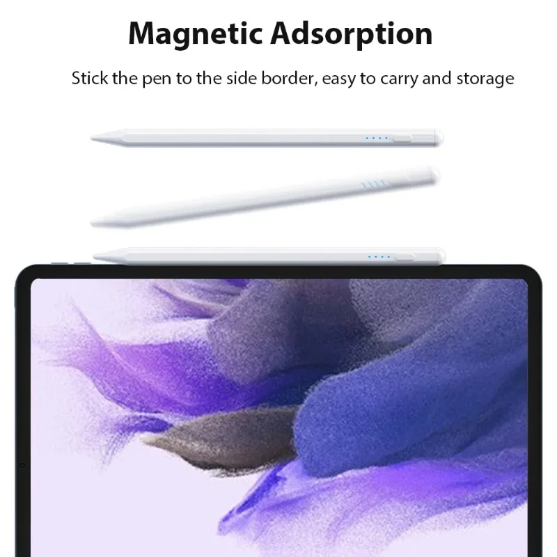 Caneta stylus universal com controle de toque de precisão, design de carregamento magnético, rejeição de palma, tablet universal, ferramenta de desenho criativa