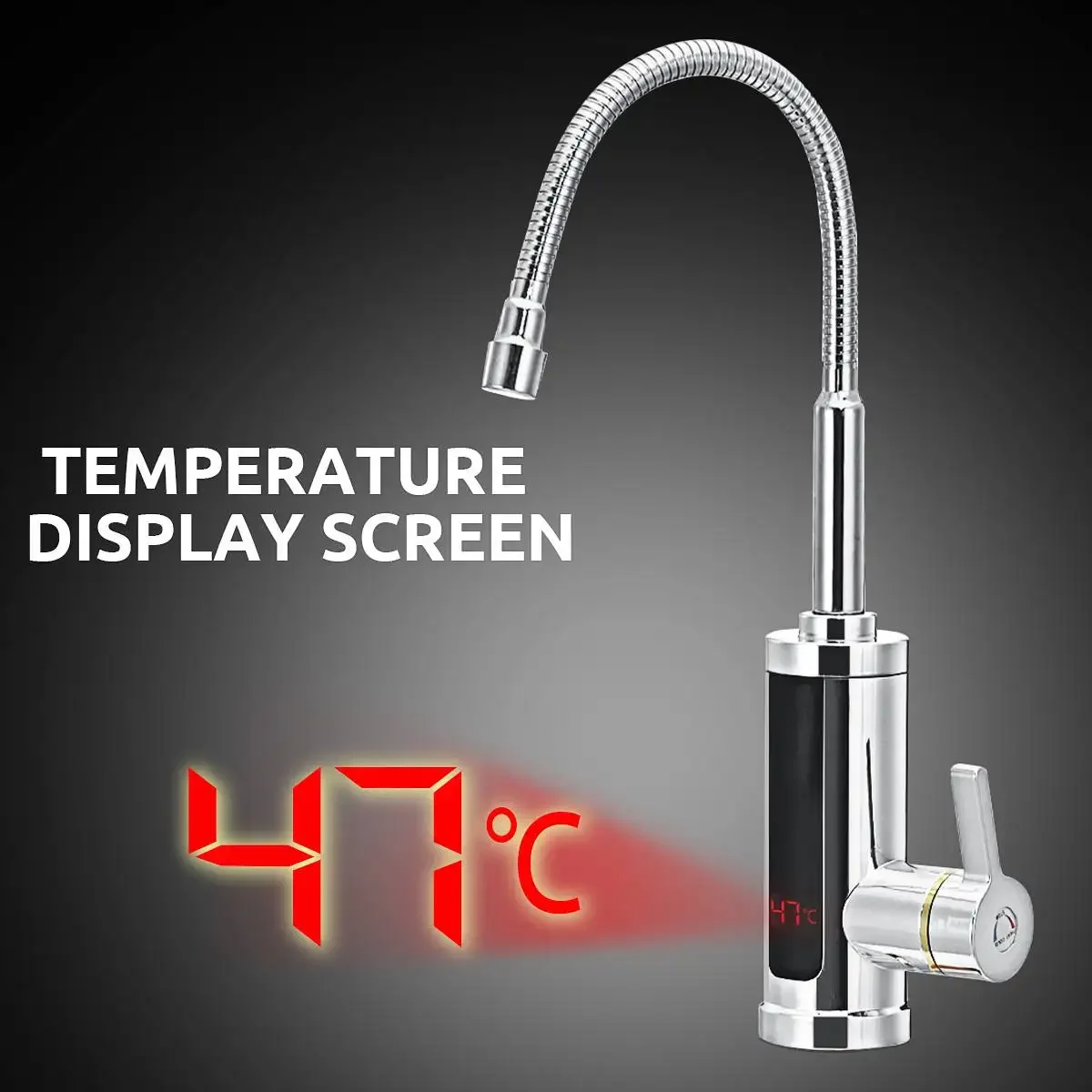 3000W 220V Electric Kitchen Flow Water Heater Tap Instant Hot Water Faucet with LED Heater Cold Heating Tankless Water Heater