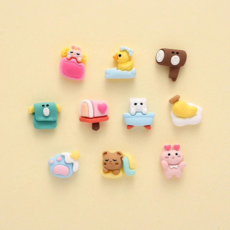 5PC Resin Mini Doll Kawaii Cute Small Cute Little Animal Series Children Toy  Gift For Kid Boy Girl DIY Decorative Items