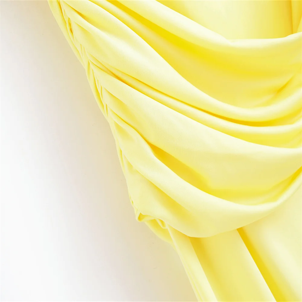 Outono novo temperamento feminino gola alta sem costas em camadas decorativas vestido longo plissado