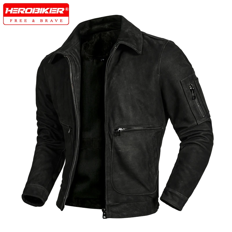 

Мотоциклетная кожаная куртка, мужская повседневная кожаная куртка, весенне-осенняя ветрозащитная и устойчивая к царапинам куртка для езды по бездорожью