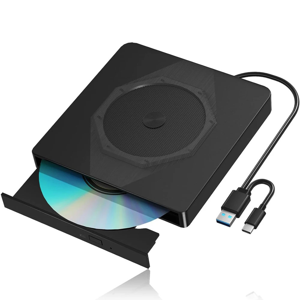 

Внешний привод компакт-дисков/DVD для ноутбуков, портативный привод USB 3.0 и Type-C для записи компакт-дисков и DVD, приводы для чтения CD ROM +/-RW, совместимые с Windows
