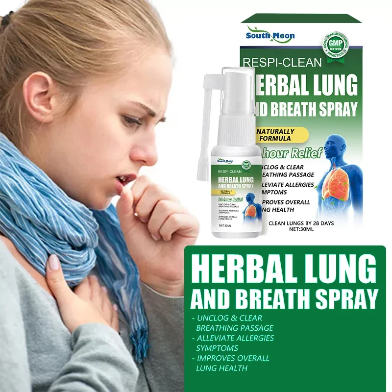 Lung Cleanse Spray Herbal Cleaner Lungs Breath Detox Respiratory System Support Lung Cleaning Health Care Mist 30ml