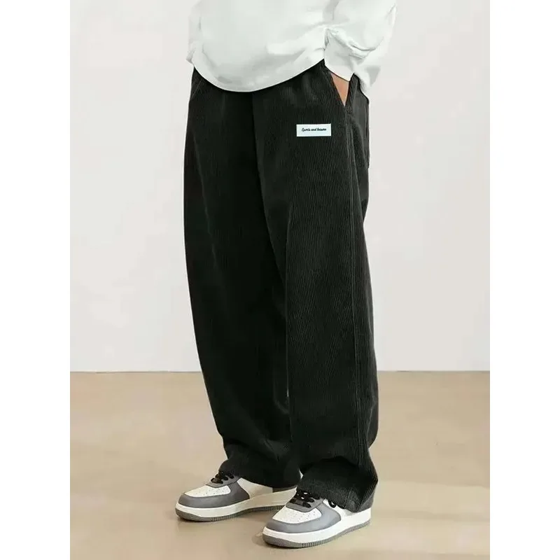 Мужские вельветовые свободные брюки европейского размера, многофункциональные повседневные прямые брюки, подходящие для повседневных путешествий.
