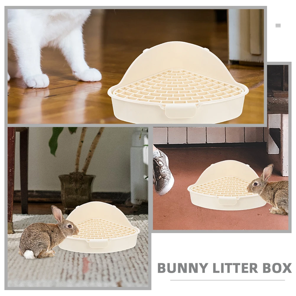 

2Pcs Rabbit Litter Box Easy to Clean Durable Practical Use Pet Toilet Potty Trainer Bunny Cage Enclosure Small Animal Potty