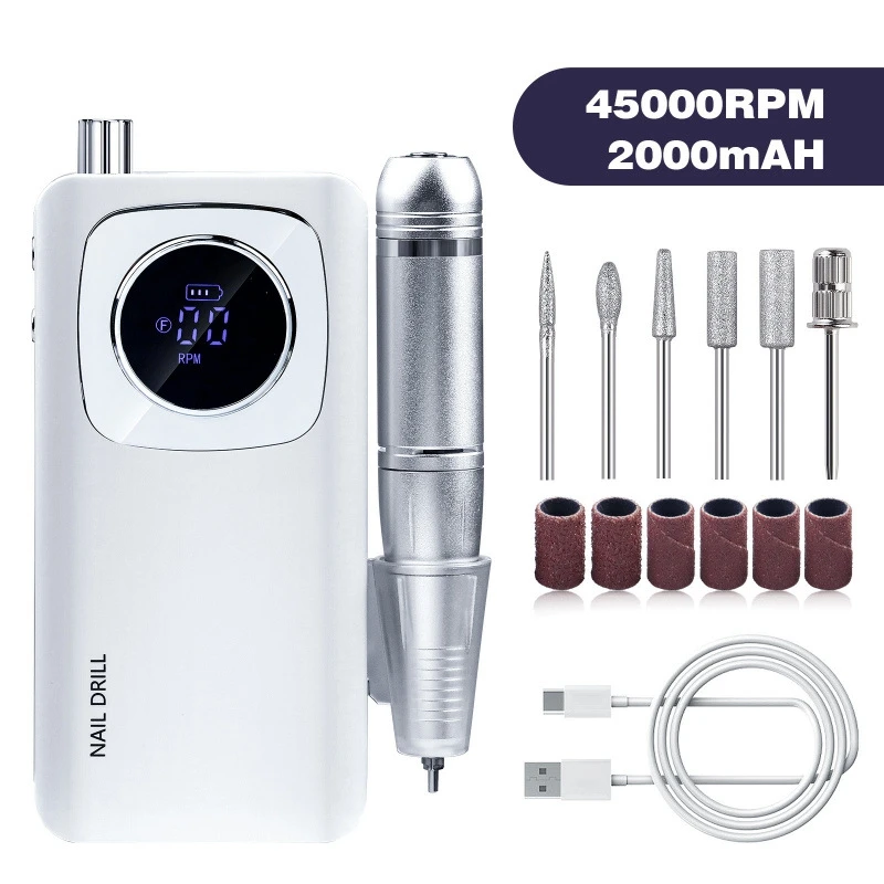    Taladro eléctrico portátil para uñas, amoladora de uñas profesional, accesorios para uñas, equipo de salón de uñas