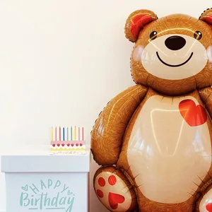 Little Aluminiumbären Ballonfilm, Bear Hug, Kindergeburtstag, Hochzeitsfeier, Kuchendekoration, Hintergrundmutter, 1PC 6 Hauptverkäufe Balao geschrieben Mae - №6