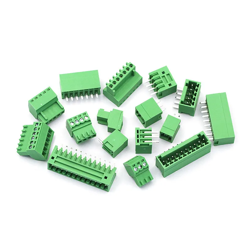 1 set 15EDG 2.54 mm KF2EDG PCB Screw Terminal Block Connector Right Angle/Straight Needle Plug Pin Header Socket 2/3/4/10 Pin