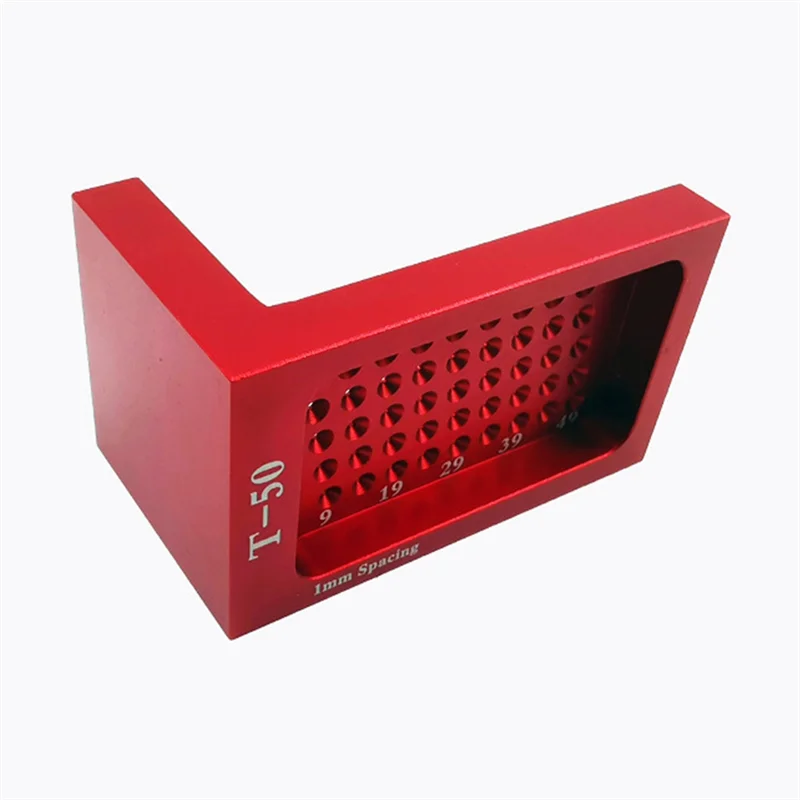 A73P T50 Woodworking Scribing Ruler Hole Ruler Aluminum Alloy T-Shaped Ruler Woodworking Scriber
