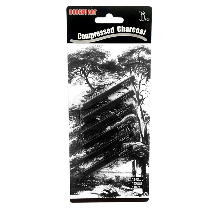 Nghệ Sĩ Than Nén Gậy Vuông Than Đen Que Phác Thảo Nghệ Thuật Tiếp Liệu Cho Vẽ Phác Thảo Tạo Bóng Dụng Cụ 6 Chiếc