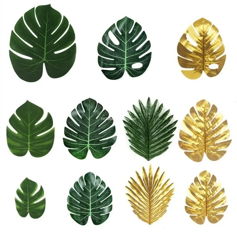 أوراق نخيل استوائية اصطناعية زينة سفاري غابة حفلة هاواي لواو ديكور منزلي طاولة زفاف لوازم أعياد ميلاد - 3